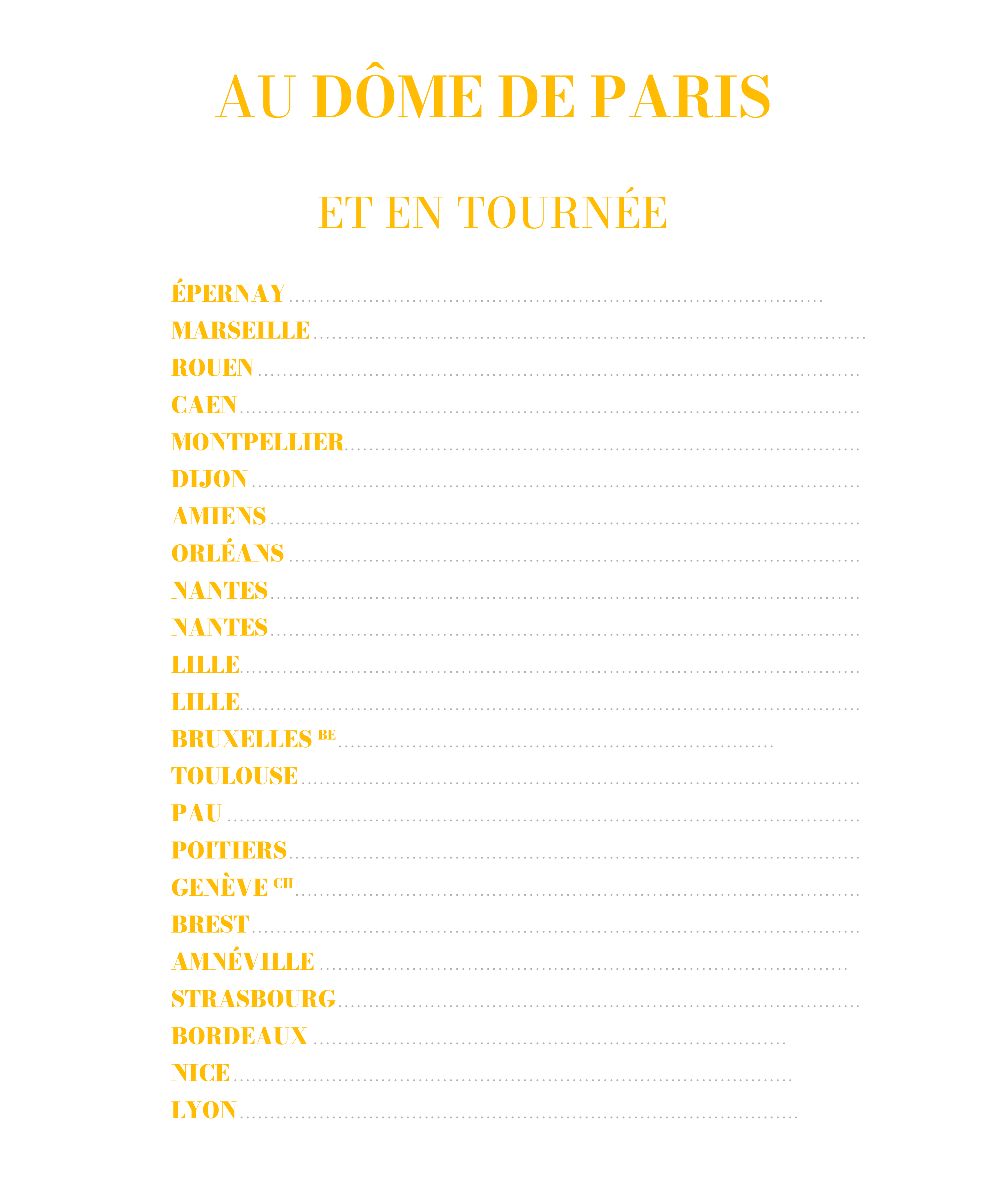 Au Dôme de Paris à partir du 4 décembre 2025 et en tournée