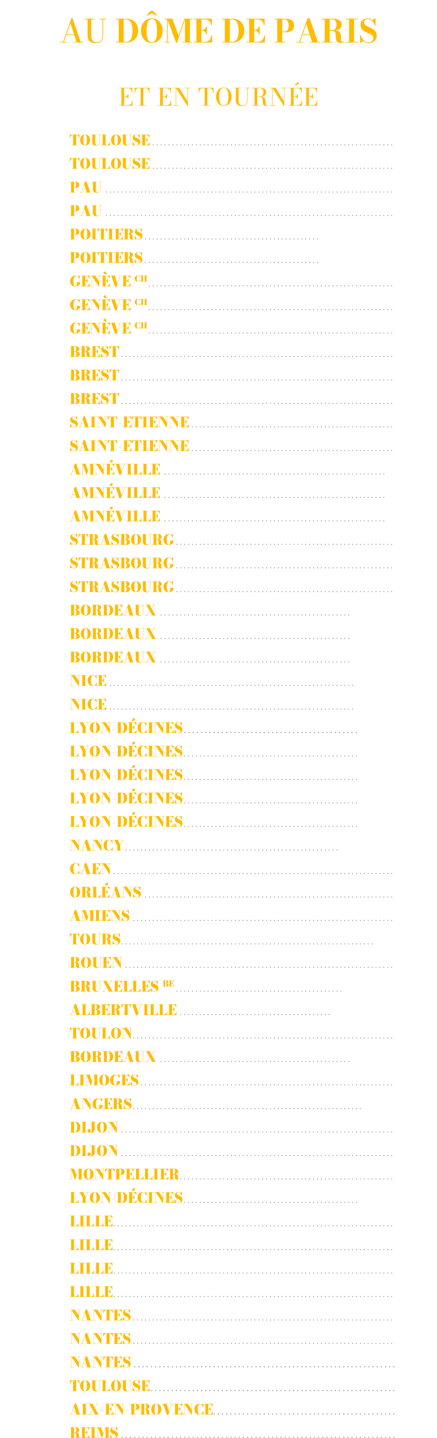 Au Dôme de Paris à partir du 12 septembre 2026 et en tournée