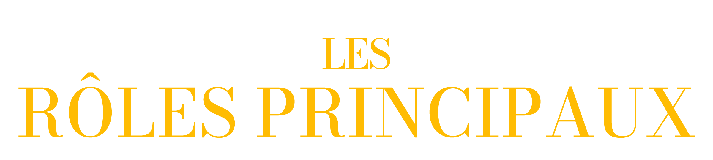Les rôles principaux